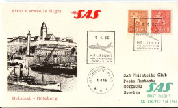 Helsinki Göteborg 1966 - 1er Vol Caravelle SAS - Erstflug Flight - Lettres & Documents