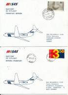 Norway - Germany SAS First DC-9 Flight Bergen - Frankfurt 29-3-1987 And Return 2 Covers - Lettres & Documents