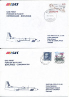 Denmark - Sweden SAS First Fokker 50 Flight Copenhagen - Borlänge 1-11-1995 And Return 2 Covers - Brieven En Documenten