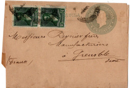 68053 - Argentinien - 1898 - 4c GAStreifband M ZusFrankatur ... -> GRENOBLE (Frankreich) - Lettres & Documents