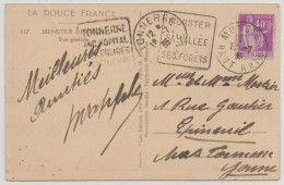 FRANCE CP 1935 Présence De 2 DAGUIN Départ Et Arrivée MUNSTER Haut Rhin MUN101 Et TONNERRE Yonne TON201 - Storia Postale