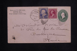 ETATS UNIS - Entier Postal + Compléments De Boston Pour La France En 1890  - L 144558 - ...-1900