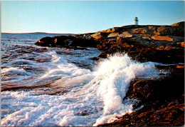 Canada Nova Scotia Sun And Surf At Peggy's Cove Lighthouse In Distance 1980 - Other & Unclassified