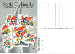 Norway - Norge 1994 Unused Card Norwegian OL-stamps, Issued With NK 94 - Stamp Catalog - Covers & Documents