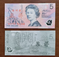 China BOC Bank (bank Of China) Training/test Banknote,AUSTRALIA B-1 Series 5 Dollars Note Specimen Overprint - Ficticios & Especimenes