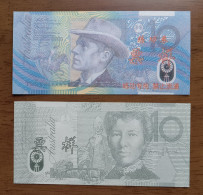 China BOC Bank (bank Of China) Training/test Banknote,AUSTRALIA B-1 Series 10 Dollars Note Specimen Overprint - Ficticios & Especimenes