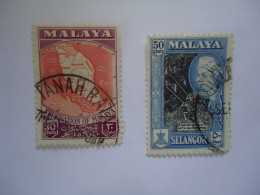 MALAYA  MALAYSIA  USED  STAMPS  MAPS  WITH POSTMARK - Malayan Postal Union