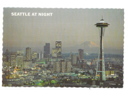 WASHINGTON - ETATS UNIS - The Space Needle And Seattle  AT NIGHT- BX 3 - - Seattle