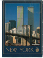 BR4148 U.S.A. New York Brooklyn Bridge In Front Of World Trade Center Viaggiata 1989 Verso Roma - World Trade Center