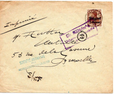 68124 - Deutsches Reich / Bes I WK / Belgien - 1915 - 3c/3Pfg Germania EF A DrucksBf GHISLAIN -> Bruxelles, M Dt Zensur - OC1/25 Generaal Gouvernement