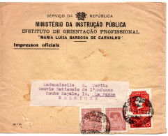 68125 - Portugal - 1935 - 40c Nationale Briefmarkenausstellung MiF A Streifband LISBOA -> Belgien - Briefe U. Dokumente