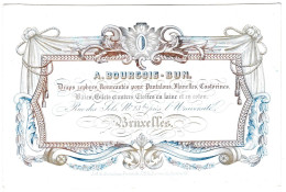 Belgique "Carte Porcelaine" Porseleinkaart, A. Bourgois Bun, Draps étoffes ..., Bruxelles, Dim:134 X 88mm - Porzellan