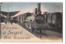 CPA 49 Segré J'arrive à Segré Bon Souvenirs La Gare Et Le Train - Segre