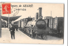 CPA 49 Segré Je Pars De Segré Amitiés La Gare Et Le Train - Segre