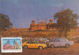 DELHI- THE RED FORT, CAR, CM, MAXICARD, CARTES MAXIMUM, 1982, INDIA - Storia Postale