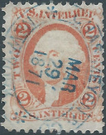 United States,U.S.A,1871 Revenue Stamp Tax - Fiscal, U.S. Inter. Rev. 2 Cents,Obliterated - Fiscaux