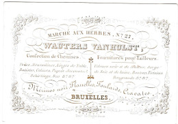 Belgique "Carte Porcelaine" Porseleinkaart, Wauters Vanhulst, Confection De Chemises, Bruxelles, Dim:127 X 88mm - Cartes Porcelaine