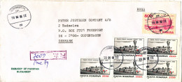 Romania Registered Cover Sent To Denmark 16-4-1998 Topic Stamps (sent From The Embassy Of Pakistan Bucharest) - Covers & Documents