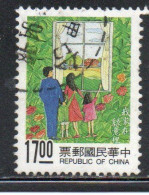 CHINA REPUBLIC CINA TAIWAN FORMOSA 1993 ENVIRONMENTAL PROTECTION CLOTHING MY HOMETOWN GREEN 17$ USED USATO OBLITE - Used Stamps