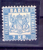 1868 Baden Michel N° 25b - Neufs