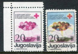 YUGOSLAVIA 1987 Red Cross Week Tax 20 D. Blue And Yellow Colours Omitted MNH / **.  Michel ZZM 134 - Imperforates, Proofs & Errors