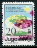 YUGOSLAVIA 1987 Red Cross Week Tax 20 D.major Colour Shift Of Magenta, MNH / **.  Michel ZZM 134 - Imperforates, Proofs & Errors