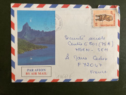 LETTRE Illustrée BAIE D'OPUNOHU TP TIKIS EN POLYNESIE 40F OBL.3-9 1985 CENTRE TRI AVION FAAA ILE DE TAHITI - Covers & Documents