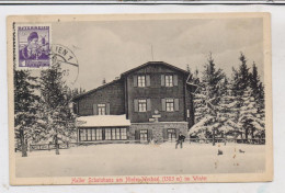 A 2872 PINGGAU - SCHEUEREGG, Haller Schutzhaus Am Nieder-Wechsel Im Winter, Kl. Einriss - Hartberg