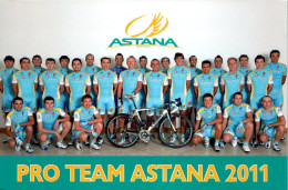 Carte Cyclisme Cycling Ciclismo サイクリング Format Cpm Equipe Cyclisme Pro Team Astana 2011 Complète En TB.Etat - Ciclismo