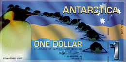 ANTARCTICA 1 Dollar 23 Novembre 2007  Série MS N°9106  POLYMER  UNC Marche De Manchots - Fictifs & Spécimens
