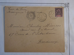 BV15  LA REUNION   BELLE LETTRE RR 1897 PAR PAQUEBOT ST DENIS A  BORDEAUX  FRANCE +VOIE DE SUEZ ++ - Cartas & Documentos