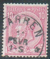 N°46 - 10 Centimes Carmin, Oblitération Sc Relais De ZARREN * 11 Février - 21361 - 1884-1891 Leopold II.