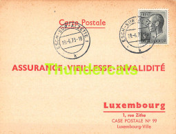 ASSURANCE VIEILLESSE INVALIDITE LUXEMBOURG 1973 GROF WOLFF ESCH SUR ALZETTE  - Covers & Documents