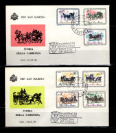 SAN MARINO - 1969 2 X FDC - Mi.929-9353, Old Carriages (BB044) - Briefe U. Dokumente
