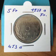 België Leopold III 5 Frank 1937 Fr. (Morin 453a) - 5 Francs