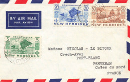 LETTRE. NEW HEBRIDES. 1958. PORT-VILA PAR AVION POUR PORT-BLANC - Covers & Documents