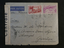 BV16  MAROC BELLE LETTRE CENSUREE RR 1941  A GENEVE SUISSE  ++AFF. INTERESSANT++++ - Lettres & Documents