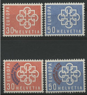 SUISSE EUROPA 1959 Y&T N° 630 à 633 (Zumstein N° 347 + 350) COTE 37.5 € NEUFS ** (MNH). Qualité TB - Neufs