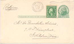 Briefkaart Carte Postale - USA - New York - 1920 à St Niklaas Belgie - 1901-20