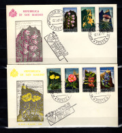SAN MARINO - 1967 2 X FDC Mi. 880-6, Flowers (BB055) - Storia Postale