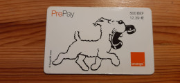 Prepaid Phonecard Belgium, Orange - Tin Tin - Cartes GSM, Recharges & Prépayées