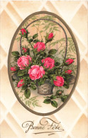 CPA - Carte De Vœux - Bonne Fête - Panier De Roses - Carte Postale Ancienne - Día De La Madre