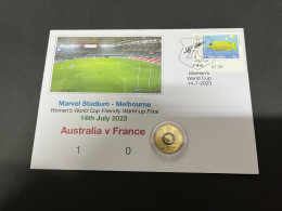 14-7-2023 (2 S 10 A) Women's Football World Cup ($2.00 Colored Coin) FIFA Friendly Final - Australia (1) France (0) - 2 Dollars