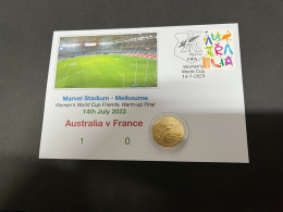 14-7-2023 (2 S 10 A) Women's Football World Cup ($1.00 Matildas Coin) FIFA Friendly Final - Australia (1) France (0) - 2 Dollars