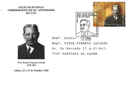 PORTUGAL - Commemorative Postmark -Philately Salon - Prof. Doctor Francisco Gentil (1878-1964)  (letter Real Circulated) - Postmark Collection