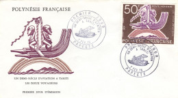 F P+ Polynesien 1975 Mi 192 FDC Flugverkehr - Lettres & Documents