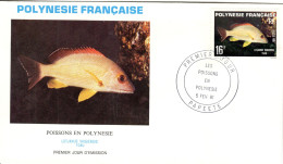 F P+ Polynesien 1981 Mi 323 FDC Fisch - Covers & Documents