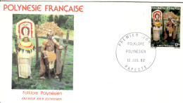 F P+ Polynesien 1982 Mi 355 FDC Folklore - Covers & Documents