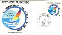 F P+ Polynesien 1982 Mi 356 FDC Hobie Cat - Covers & Documents