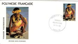 F P+ Polynesien 1986 Mi 447 Gesicht - Covers & Documents